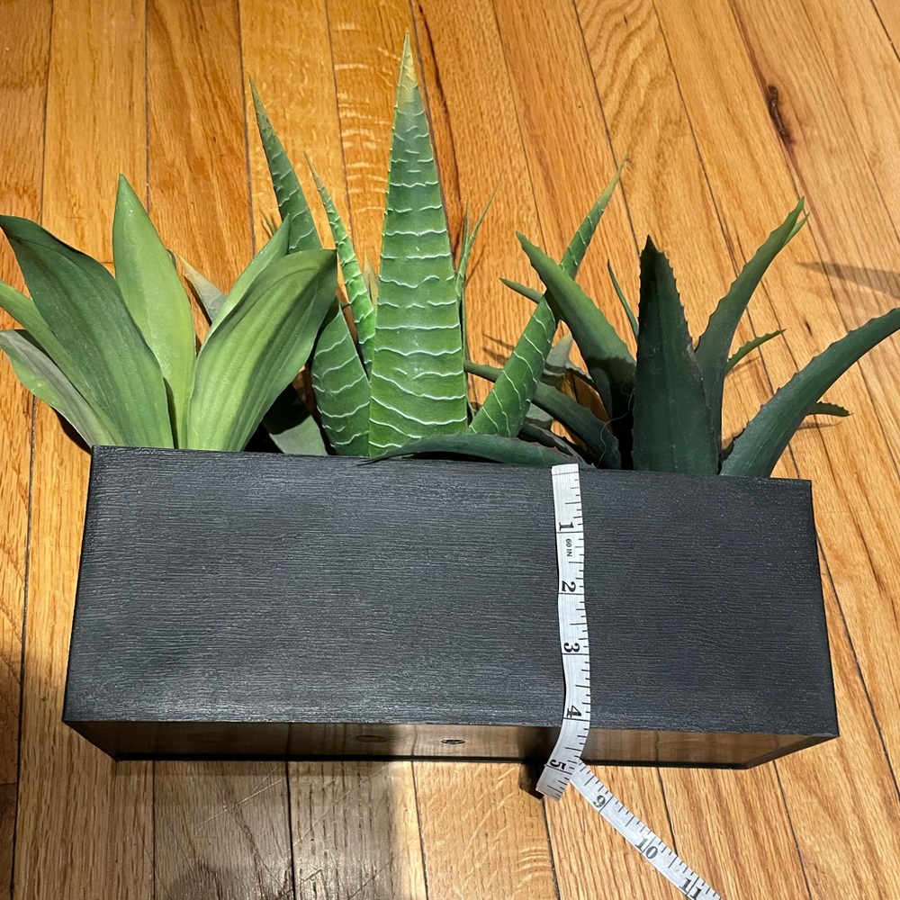 Bundle Lot Set 2 pc Artificial Framed Succulent Plant Rectangular Frame ALOE POT